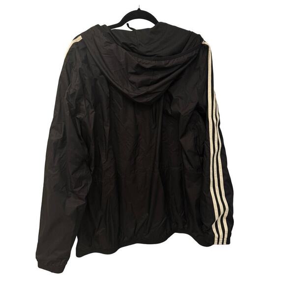 Adidas Men's XL Full Zip Hooded Black Classic Windbreaker - Picture 2 of 5